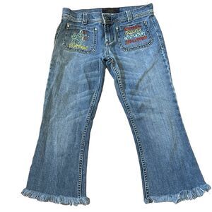 Juicy Couture Vintage Y2K Flare Capri Jeans sz 27 0409